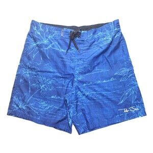 Ron Jon Surf Shop Board shorts Mens XL Blue Drawstring Swim Trunks Lined Pockets